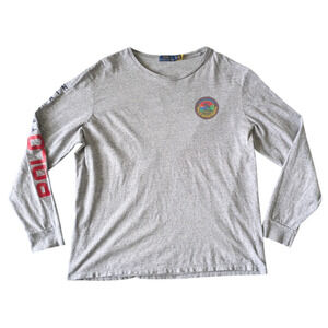 Polo Ralph Lauren Gray Sportsman Long Sleeve T Shirt Size XL Terrain Outdoor